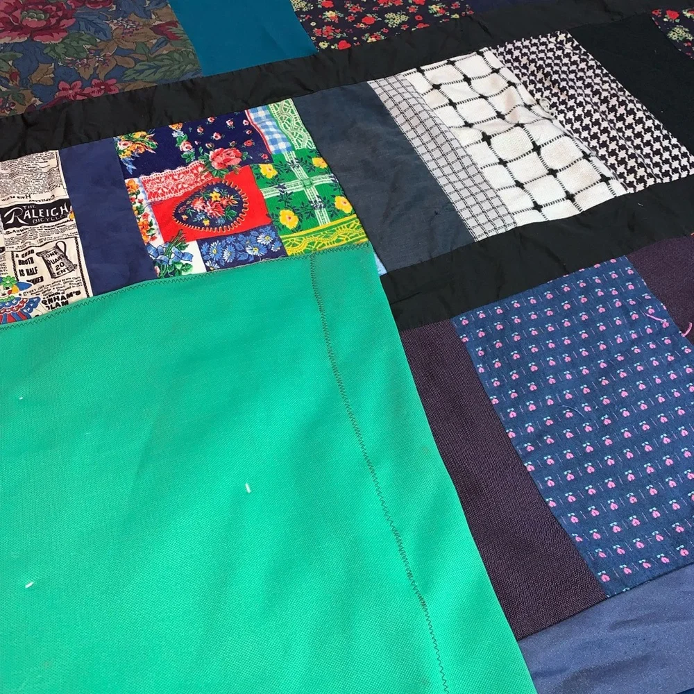 Very Vintage 58”x72” Handmade Quilt Repair/Repurpose Multicolor (Q224)